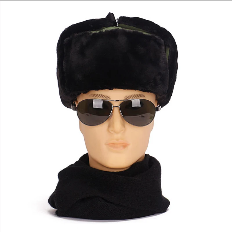 2018 Hot Russian Hat Ushanka Bomber Hat Army Military Caps Mens Winter Hats Ear Flaps Chapka Russe Homme Gorro Ruso Men Fur Hats