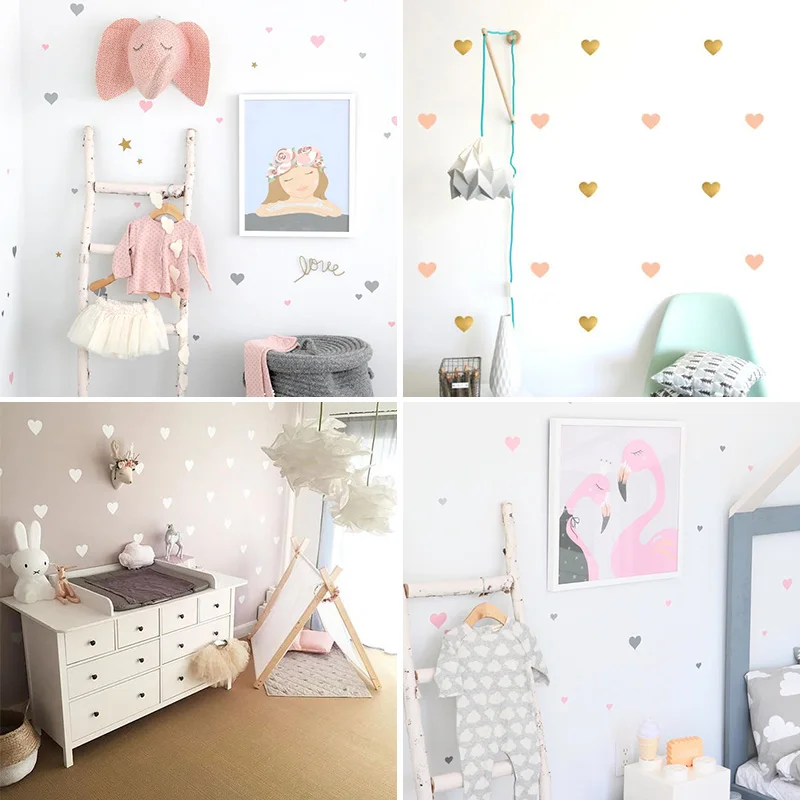 Heart Baby Room Decorative Stickers Girl Bedroom Wall Decal Stickers Children Wall Stickers Room Decoration Nursery Home Decor image 5
