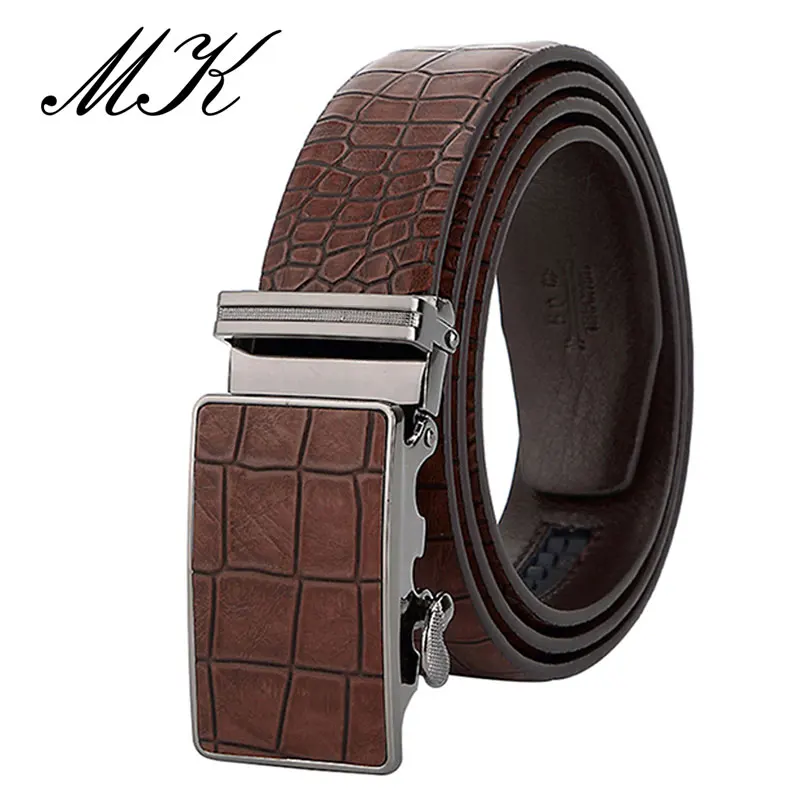 MaiKun Men\'s Automatic Belts For Men Leather Belt For Business Casual Crocodile Pattern Belt