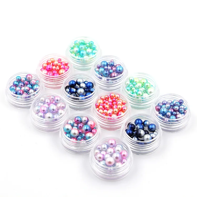 The Hugely Popular! Mix Sizes and Colours NAIL ART Mermaid Pearls Gradient Color A Set of 12 Boxes Diy Mobile phone shell