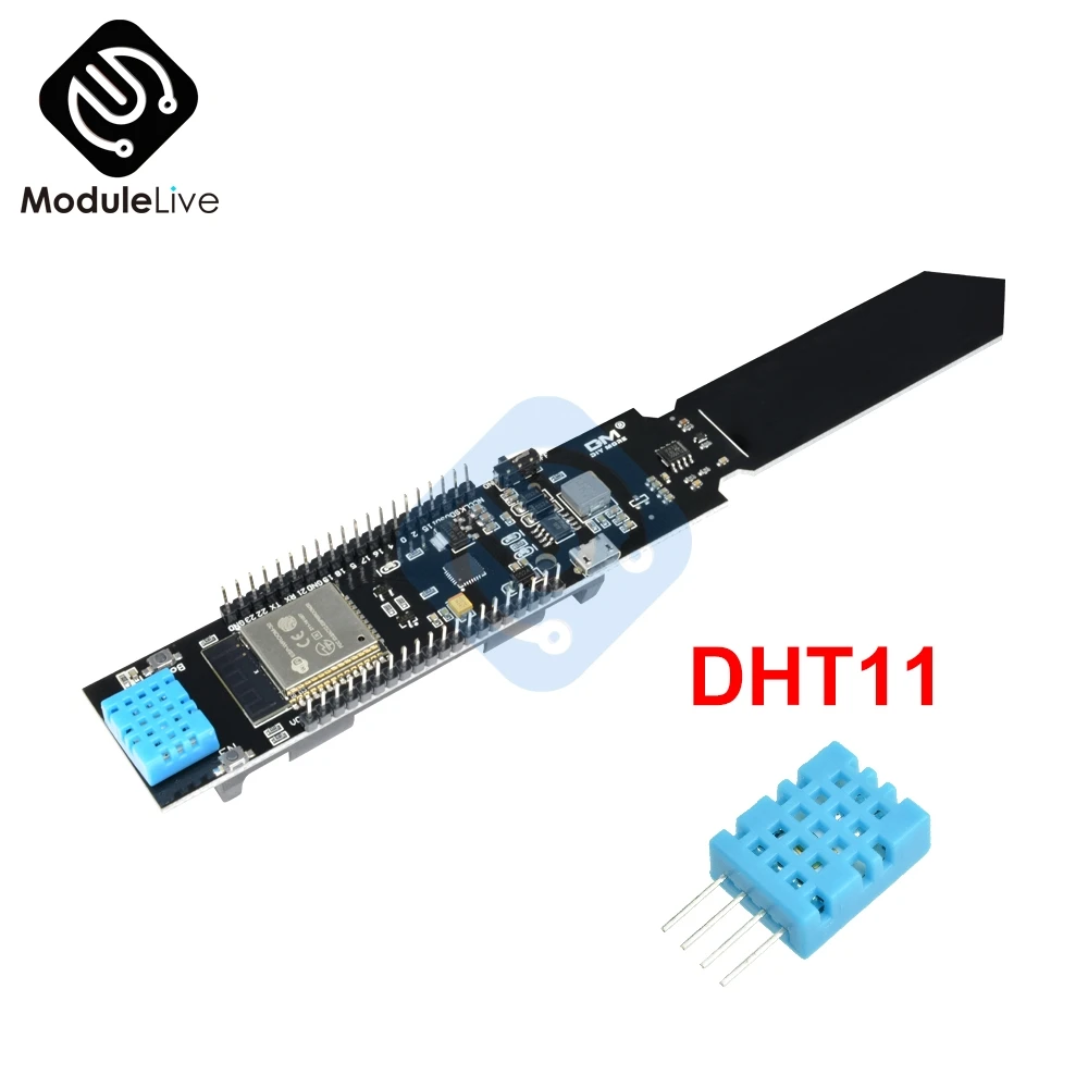 Wifi Bluetooth Temperatura do Solo e Módulo Sensor de Umidade Escudo Bateria Esp32 Cp2104 Dht11 4pin 4p 18650