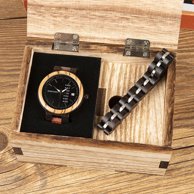 montre femme BOBO BIRD Wooden Women Watches Bracelet Set High Quality Japan Movement Quartz Watch in Wood Box reloj mujer