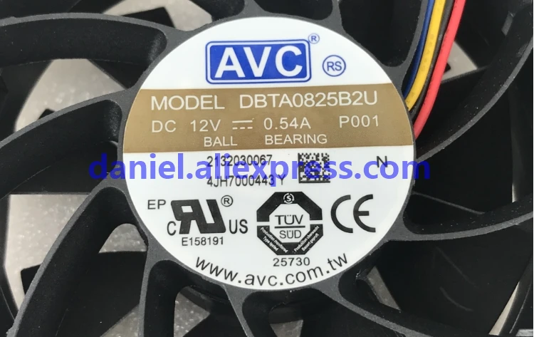 

Original DBTA0825B2U 12V 0.54A 8025 4-wire PWM speed and large volume fan