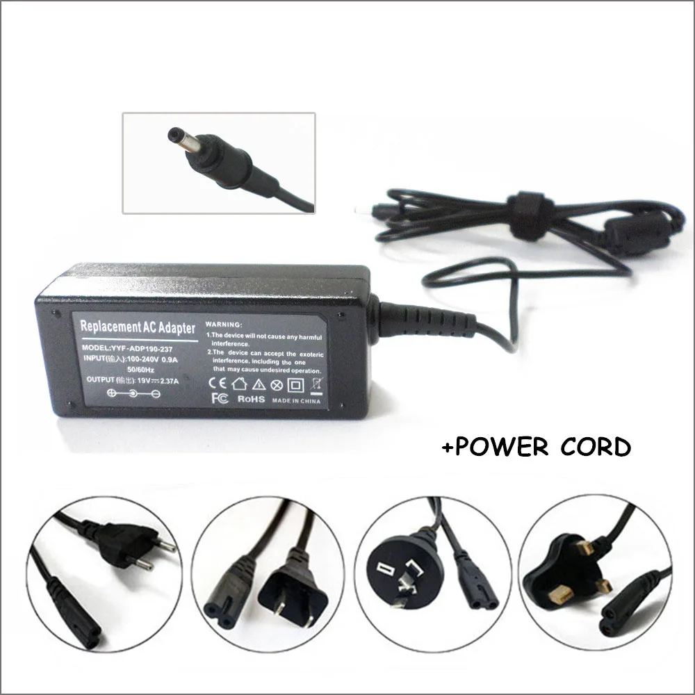 19V 2.37A 3.0mm*1.1mm Notebook AC Adapter Charger For Laptop Asus ZenBook ADP-40TH A B ADP-45AW N45W-01