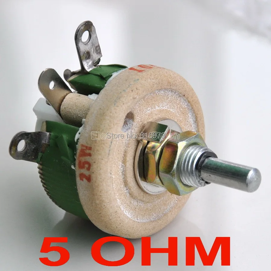 

(10 pcs/lot) 25W 5 OHM High Power Wirewound Potentiometer, Rheostat, Variable Resistor, 25 Watts.