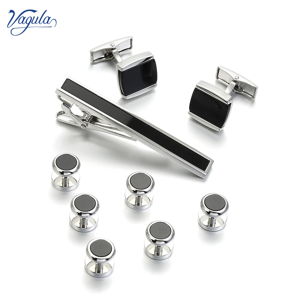 

VAGULA New Hot sale 9pcs set Tie Clip Cufflinks Collar Stud Spinki Tuxedo Tie Pin Gemelos Cuff Link Tie bar Men Jewelry Gift 91