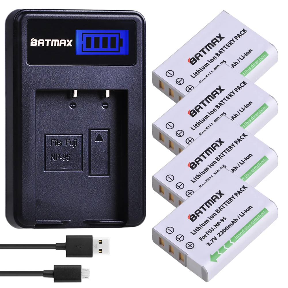 

Batmax 2200mAh NP-95 Battery NP 95 NP95 Bateria +LCD USB Charger for Fujifilm X30 X100 X100S X100T XS1 FinePix F30 F31 3D Camera