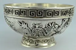 Chinese Rare Collectibles Old Handwork Tibet - Silver bowl metal handicraft