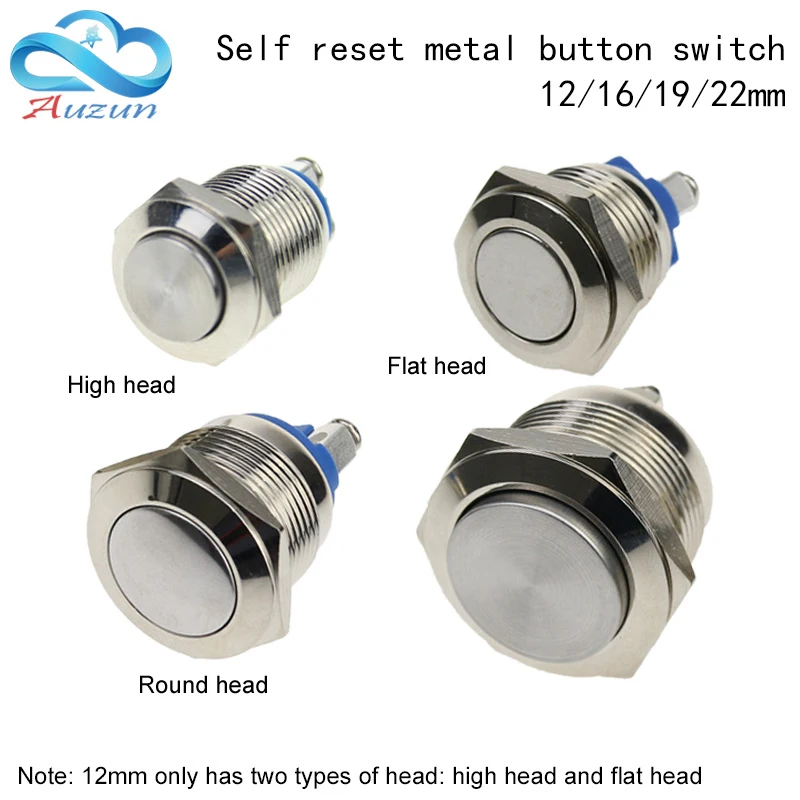 12/16/19/22MM High Quality Metal push button switch Reset Button Doorbell Switch Screw Pin Waterproof