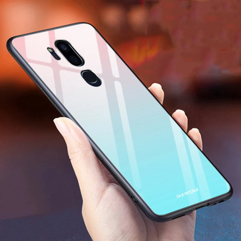 Coque For LG G7 ThinQ case Gradient tempered glass + soft edge cover 6.1\'\' For LGG7 ThinQ dream glass case lgg7thinq cases shell