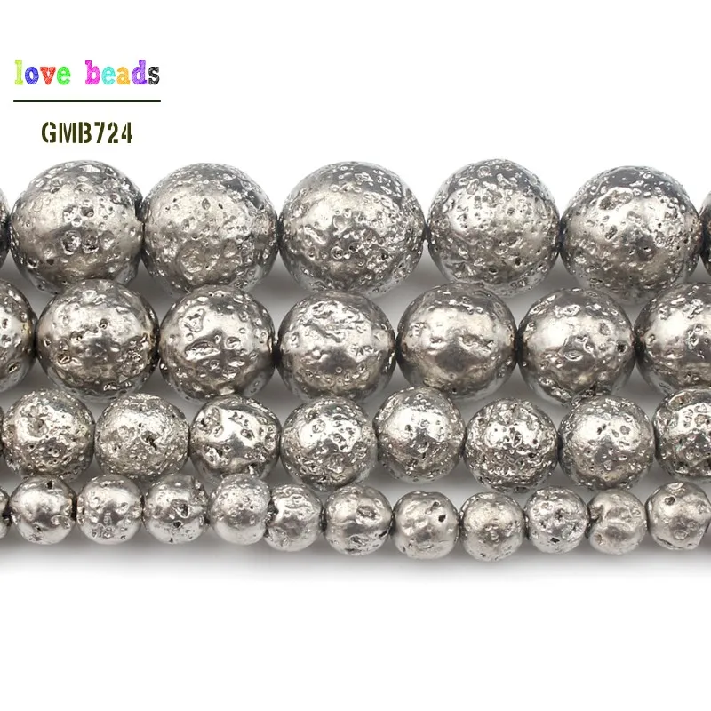 Natural Stone White Lava Round Loose Beads 4mm 6mm 8mm 10mm DIY Necklace Bracelet Jewelry Making Accessories