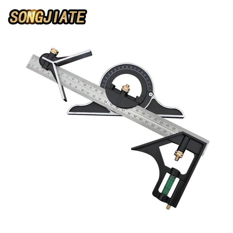 

SONGJIATE Stainless Steel Multi-Function Angle Ruler 300/600 Long Movable Arm for Precise Measurement