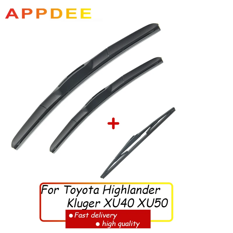 

APPDEE Wiper Front & Rear Wiper Blades Set For Toyota Highlander Kluger XU40 XU50 2008 - 2019 Windshield Windscreen 26"+20"+12"