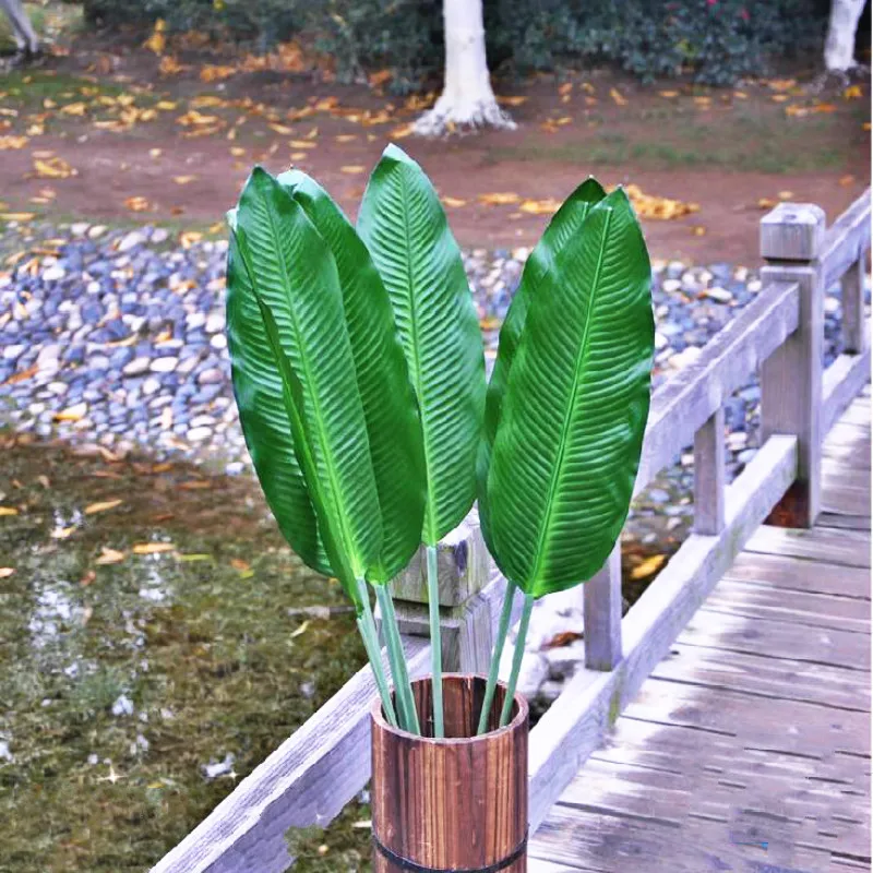 85-115cm artificial banana leaves Big artificial flowers plant leaves Large floral wedding home decoration materials Spring