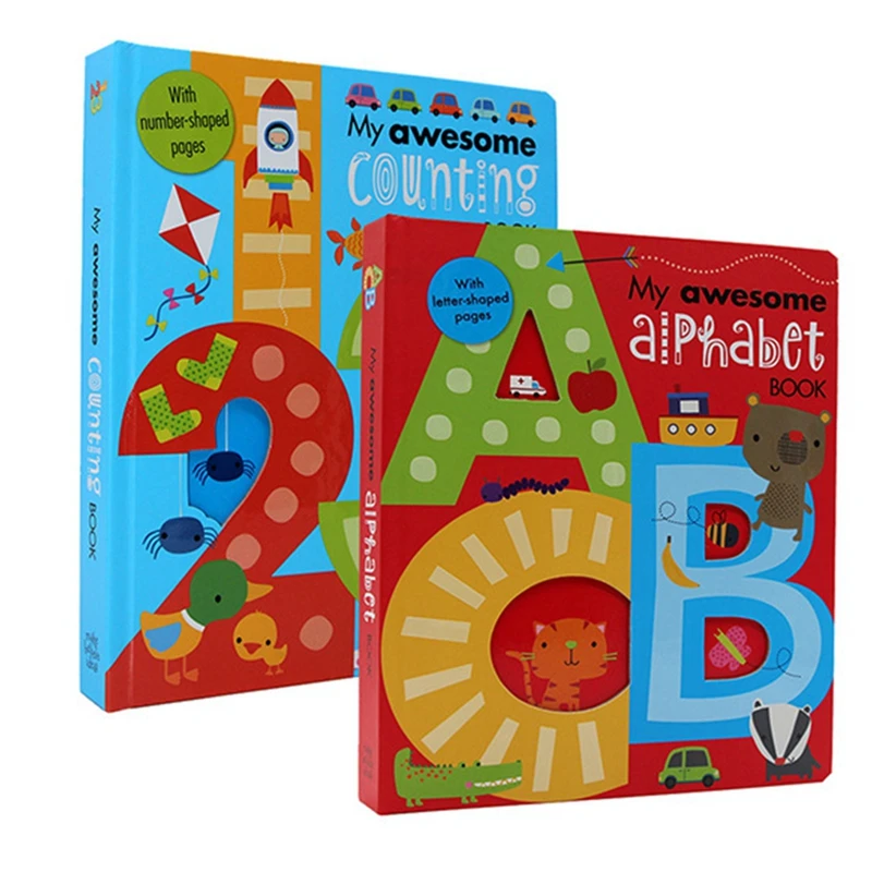 

2 Books/Set My Awesome Alphabet ABC & My Awesome Counting 123 Children picture book in English Wholesale