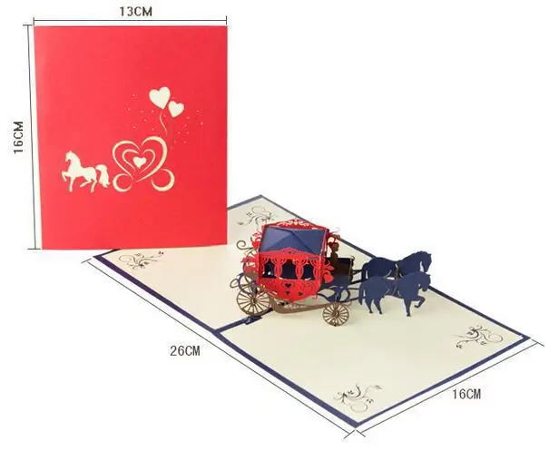 Fashion Hot 3D greeting cards soulmate postcards Gift Greeting 3D Blessing Cards invitation card wedding card