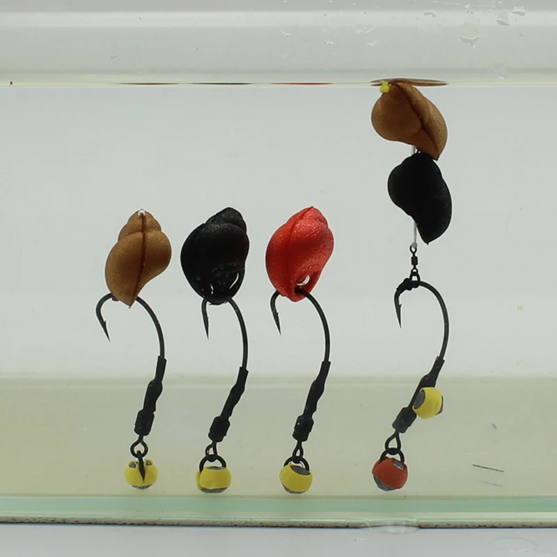 Boilies de pesca de carpa, isca arquivada de caracol pop up, espuma falsa, gancho de milho para cabelo de carpa, método de equipamento, alimentador de pesca com 10 peças