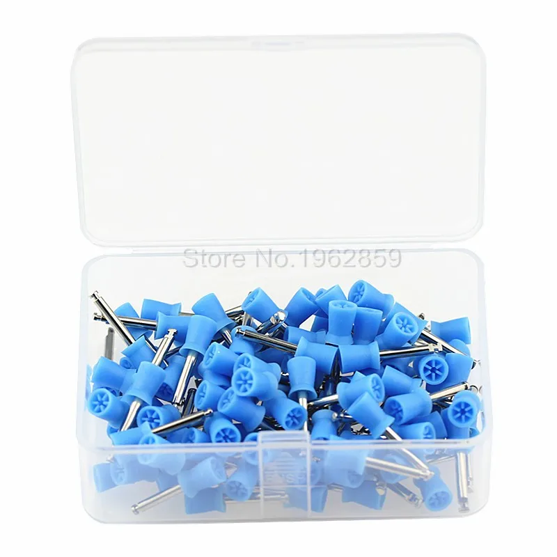 

100pcs Dental Polishing Polish Prophy Cup Brush Prophy Dental Materials Silicone Rubber Latch Flat Polishing Dentist Products
