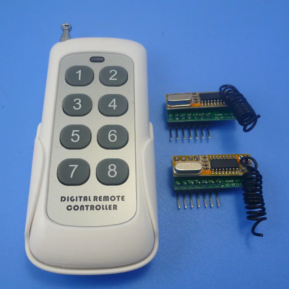 RF11A04*2+TB422*1 8 CH RF Fixed Code Controlled  8 Keys PT2262 Encoder Transmitter For  UNO Wireless Entry Alarm System