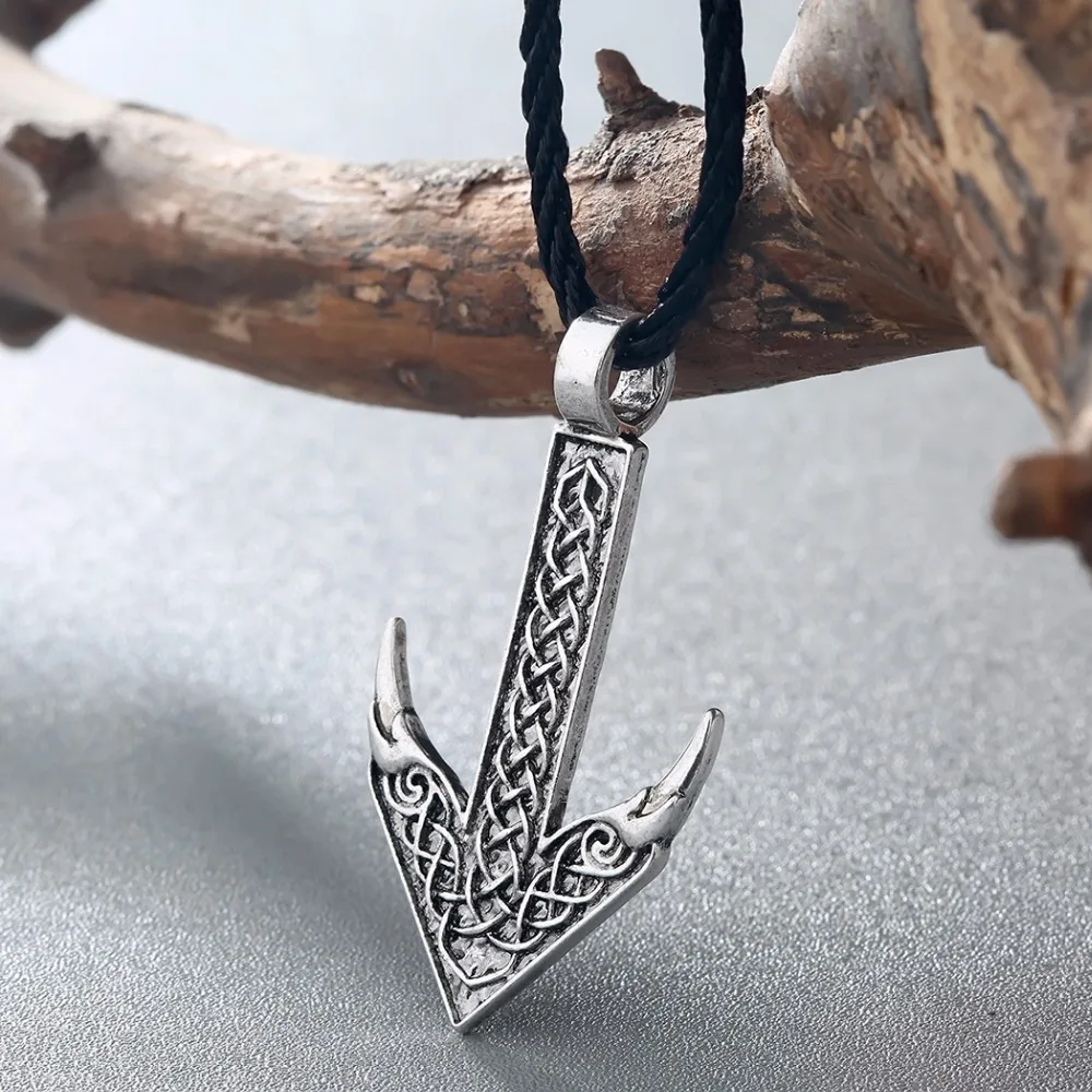 Kinitial Hot Fashion Norse Vikings Nordic Pendant Necklace Rune Viking Amulet Pendants Necklaces Nordic Talisman for men Gifts