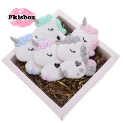 10pc Silikon Einhorn Sensorischen Beißring BPA FREI Babys Zahnen Halskette Anhänger DIY baby spielzeug Pflege Schnuller Kette Beißen Geschenk