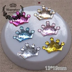 100 pcs 13*19 millimetri di Nuova Forma di Corona Acrilico Strass Decorazione Dell'acquazzone di Bambino di Fascino Accessori FAI DA TE