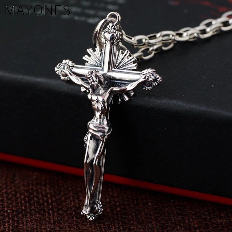 

Solid Cross Necklaces Pendants for Men S925 Sterling Silver Necklace for Women Trendy Jewelries