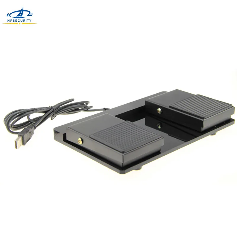 HFSECURITY USB Double Foot Switch Pedal Control Keyboard Mouse Plastic Nonslip Metal Momentary Electric Power Foot Pedal Switch