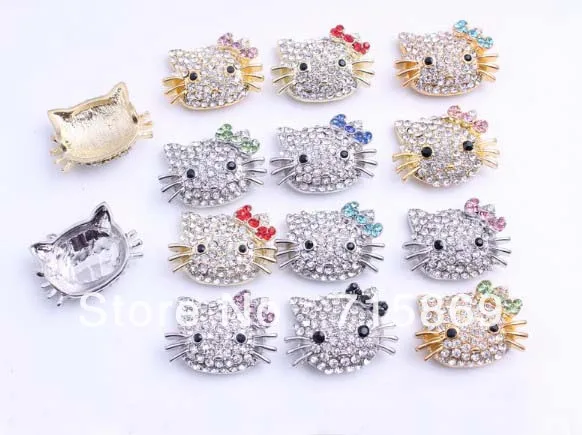 

100pcs One Color lovely kitty Cat Crystal bead FOR Pave Rhinestone making bracelet