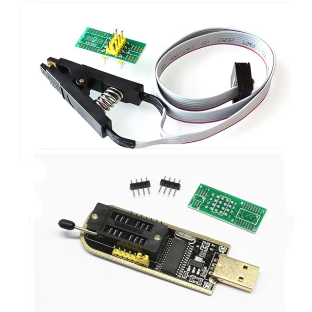 SOIC8 SOP8 Test Clip For EEPROM 93CXX / 25CXX / 24CXX + CH341A 24 25 Series EEPROM Flash BIOS USB Programmer Module