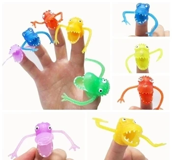 3 Stks/zak Hot Sale Dinosaurus Vinger Pop Interessant Speelgoed Voor Het Vertellen Van Verhalen Halloween Kids Grappig Cadeau Party Rollenspel