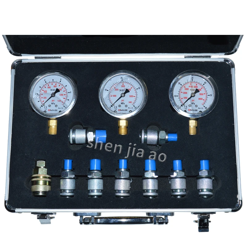 

Portable hydraulic test gauges digger pressure test Excavator Hydraulic Pressure Test Kit For Excavator hydraulic tester