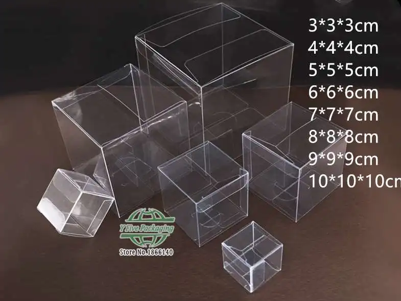 Square Transparent PVC Box  Jewelry Candy Plastic Storage Box Clear Plastic Food Gift Packaging Boxes 200pcs/lot