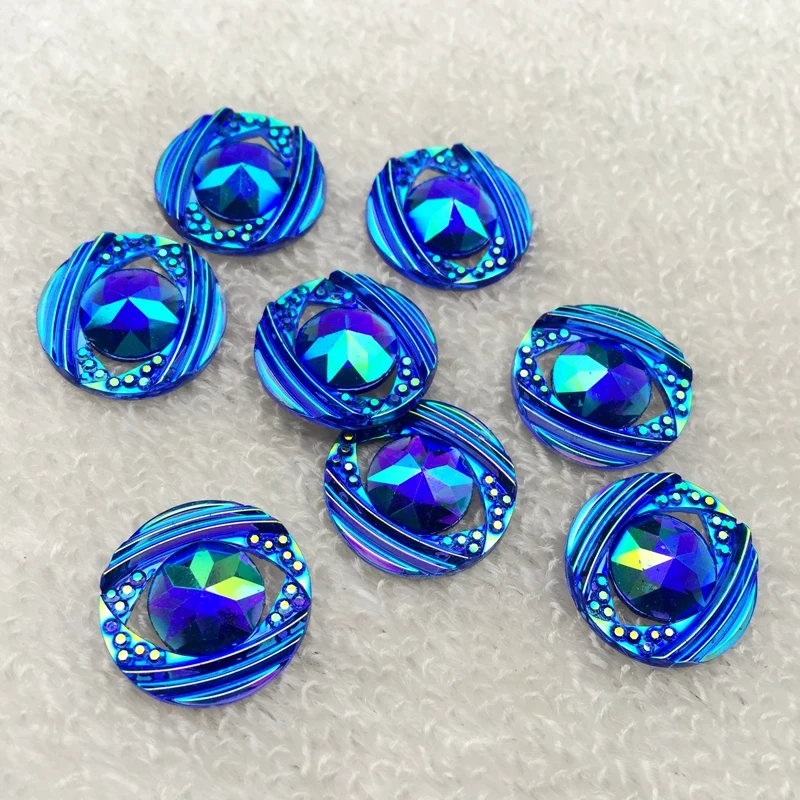 10pcs shiny Round rhinestone Flat back crystal Cabochon Art Supply Decoration Charm Craft buttons 18mm -E847