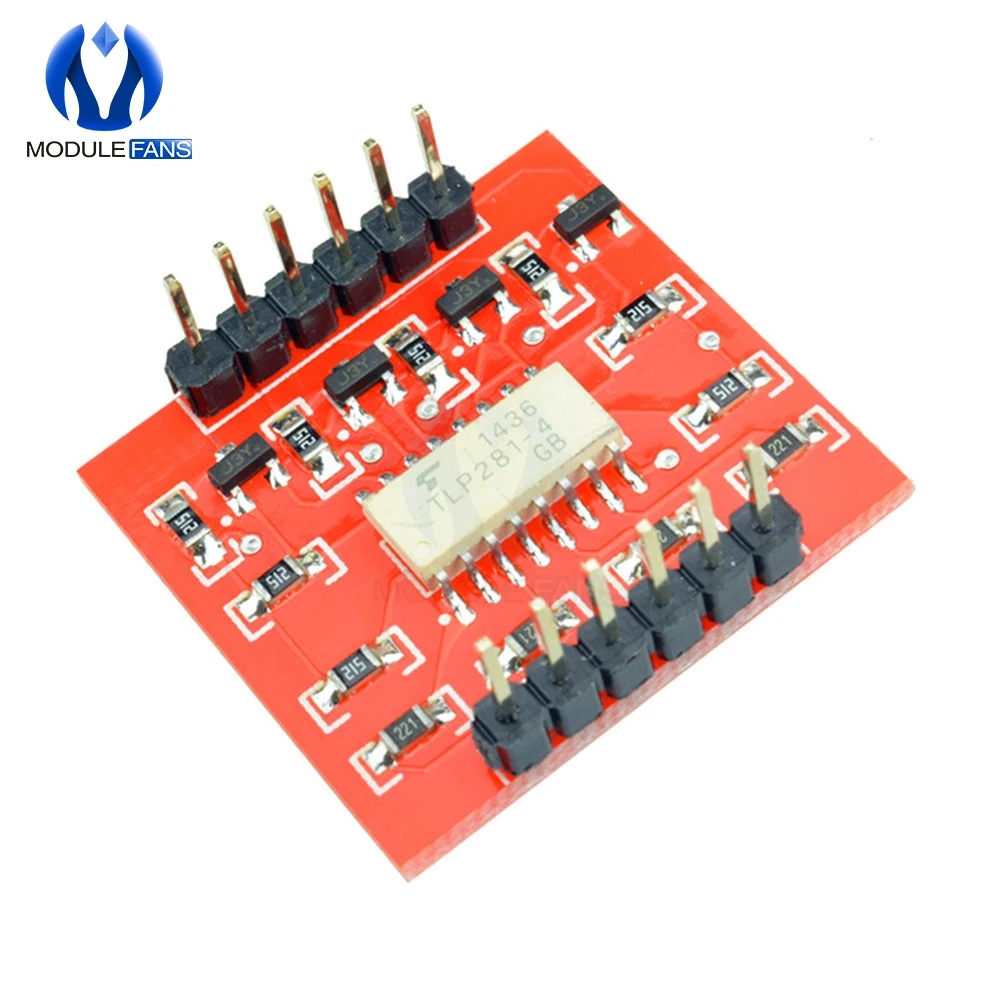 DAOKAI 5 pièces 4 canaux coupleur optique Module d'isolation TLP281 puce IC Module carte optocoupleur isolation haut/bas niveau carte d'extension, pour Arduino