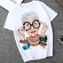 Large Size Women Summer 2021 Print Cartoon Art T-shirt Loose Casual Harajuku Streetwear Short Sleeve O-Neck Female T-shirt Tops