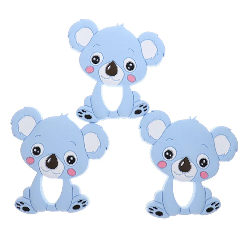 Wholesale Raccoon Silicone Koala Baby Teether 10pc BPA Free Newborn Teething Necklace Shower Gift Cartoon Animal Pendant DIY Owl