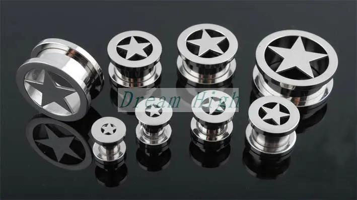 

Free Shipping Ear piercing Ear stud Ear nail Earring Tunnel 316L Surgica steel 24pcs/lot