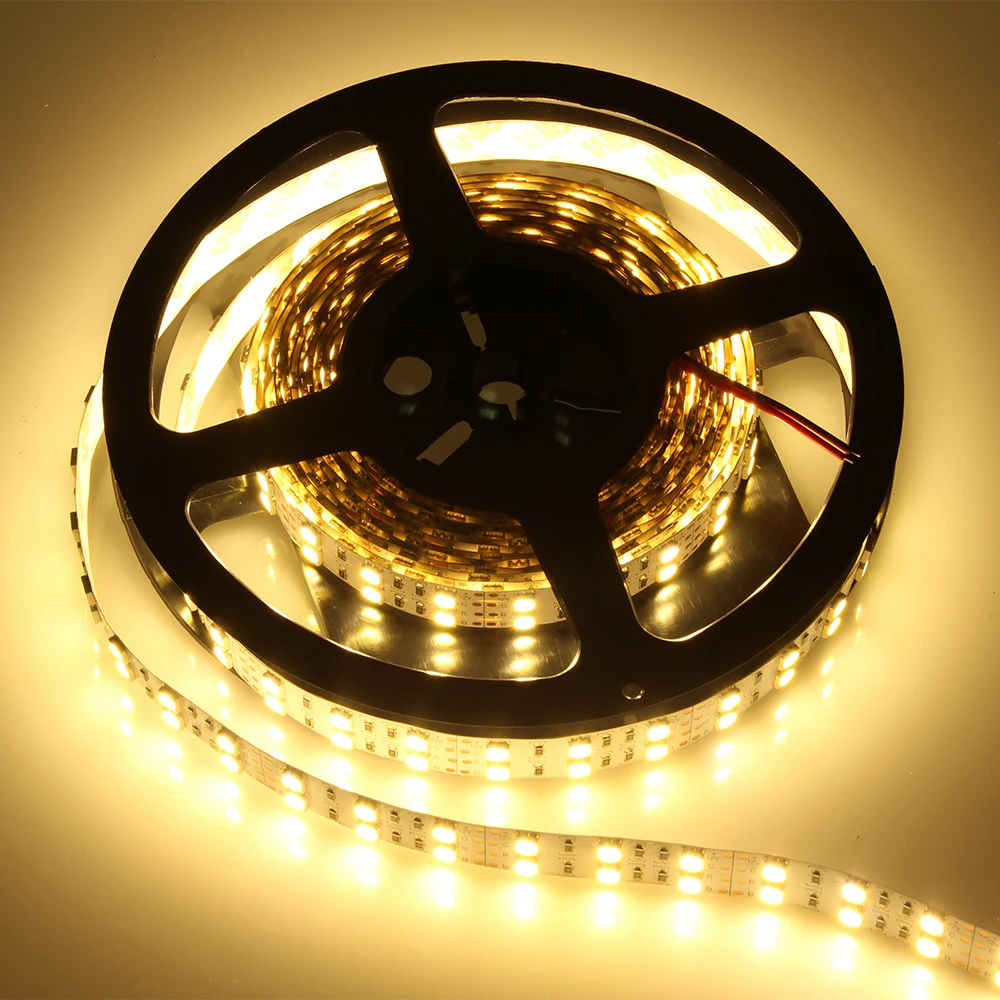 

5m Double Row LED Strip Light 5050SMD led ribbon light rope led tape lights Non-waterproof IP22 120LEDs/m DC12V Warm White/White