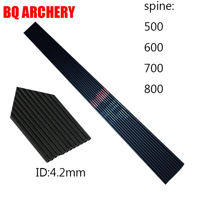 

Pure Carbon Arrows Shaft, ID4.2mm, 30Inch Spine500-800 for Compound, Traditional Recurve Bow, Hunting, Shooting, Archery, 12Pc