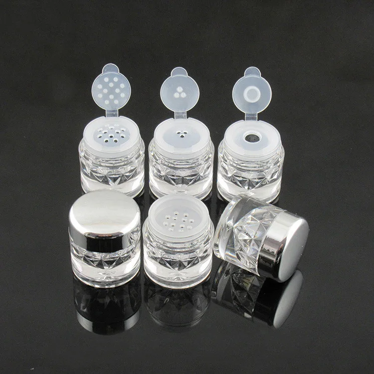 3g lose Pulver gläser mit Mesh-Kunststoff-Kosmetik behälter leere Lidschatten fläschchen Rouge Dosen Diamant form – Detail 5