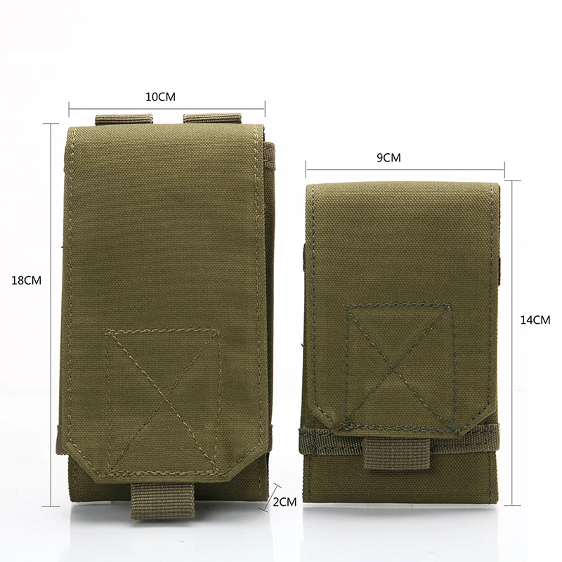 Outdoor Tactical Phone Bag MOLLE Army Camo Camouflage Bag Hook Loop Belt Pouch 1000D Nylon Mobile Additional Package