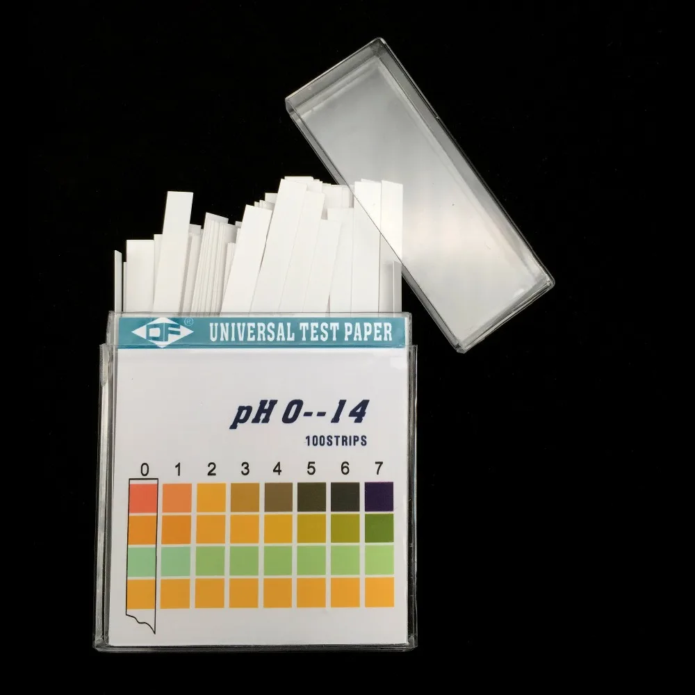 Produktbild von 100 PH Teststreifen Lackmuspapier 0-14 Universalindikator – Für Wasser, Seife, Saft & Boden – Einfache Schnellmessung
