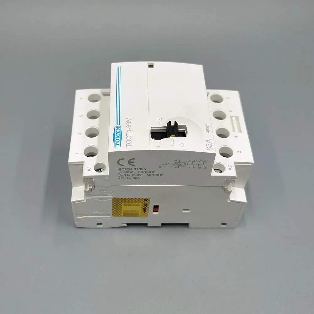 TOCT1 4P 63A 220V/230V 50/60HZ Din rail Household ac Modular contactor with Manual Control Switch 4NO or 2NO 2NC or 4NC