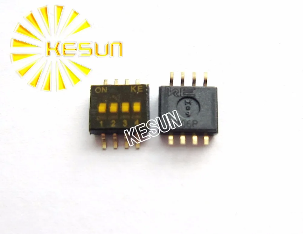 100% Original DSHP04  4Position 1.27mm Half Pitch 1.27-4P Gold Plated SMD DIP Switch DSHP04TSGER x 100PCS