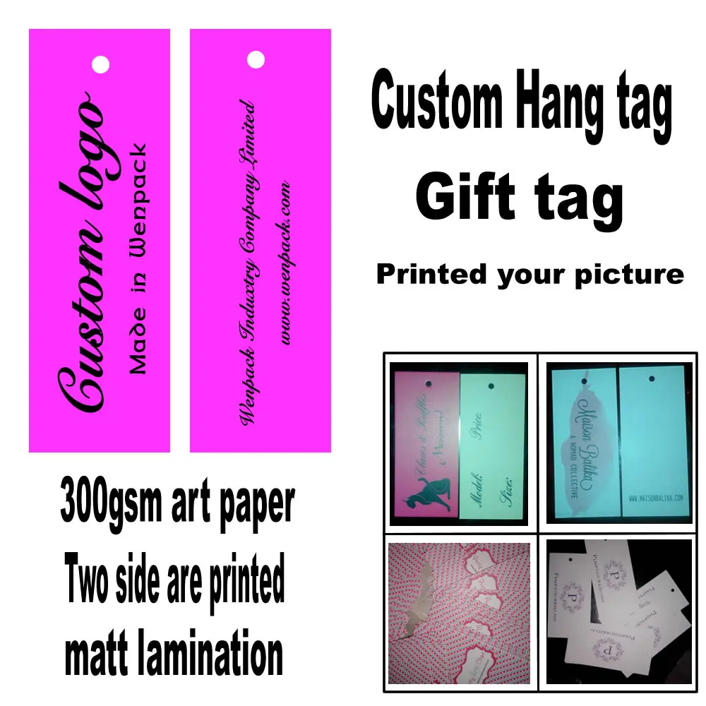 Custom Printed Paper Gift Swing Hang Tag, Clothes Price