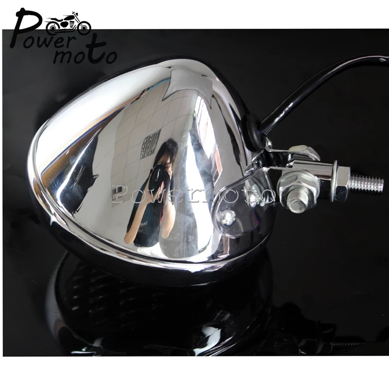 Motorcycle Chrome Aluminum Headlight 4.5\