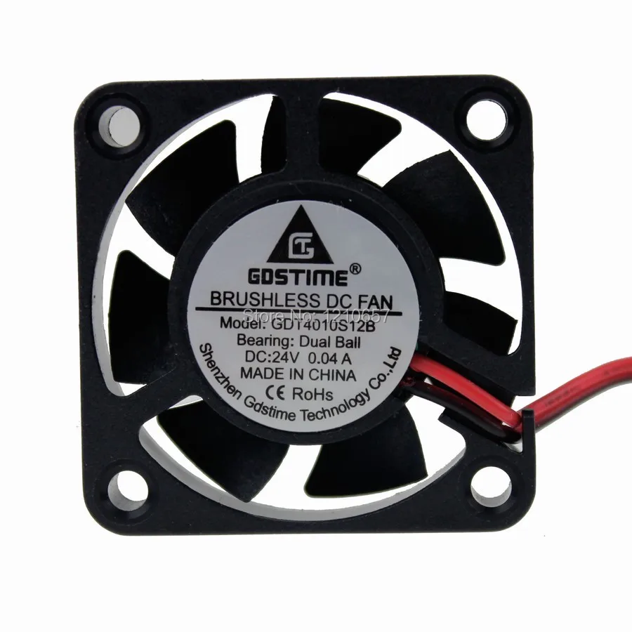 

2 шт. в партии Gdstime шарикоподшипник 40 мм 4010B 40x10 мм DC 24V 2Pin DC охлаждающий вентилятор
