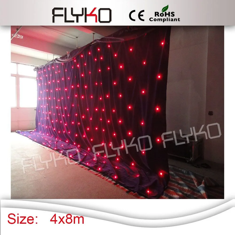 4x8m Led star vision curtain RGB/single color for DJ,stage backdrop,wedding