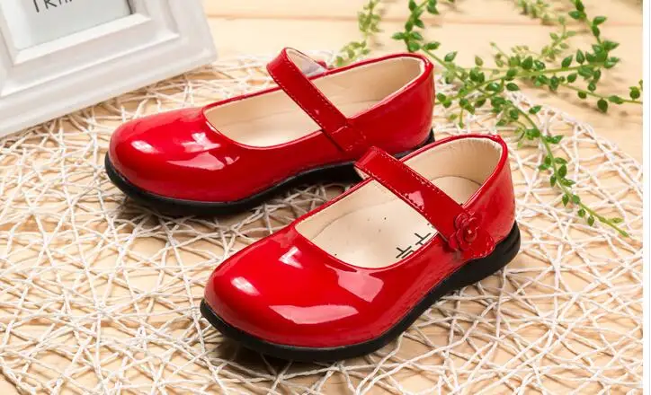 Spring Autumn Kids Fashion Princess Flat Shoes GirlsPrincess children\'s PU Leather Child Dance Shoes School Girl Shoes